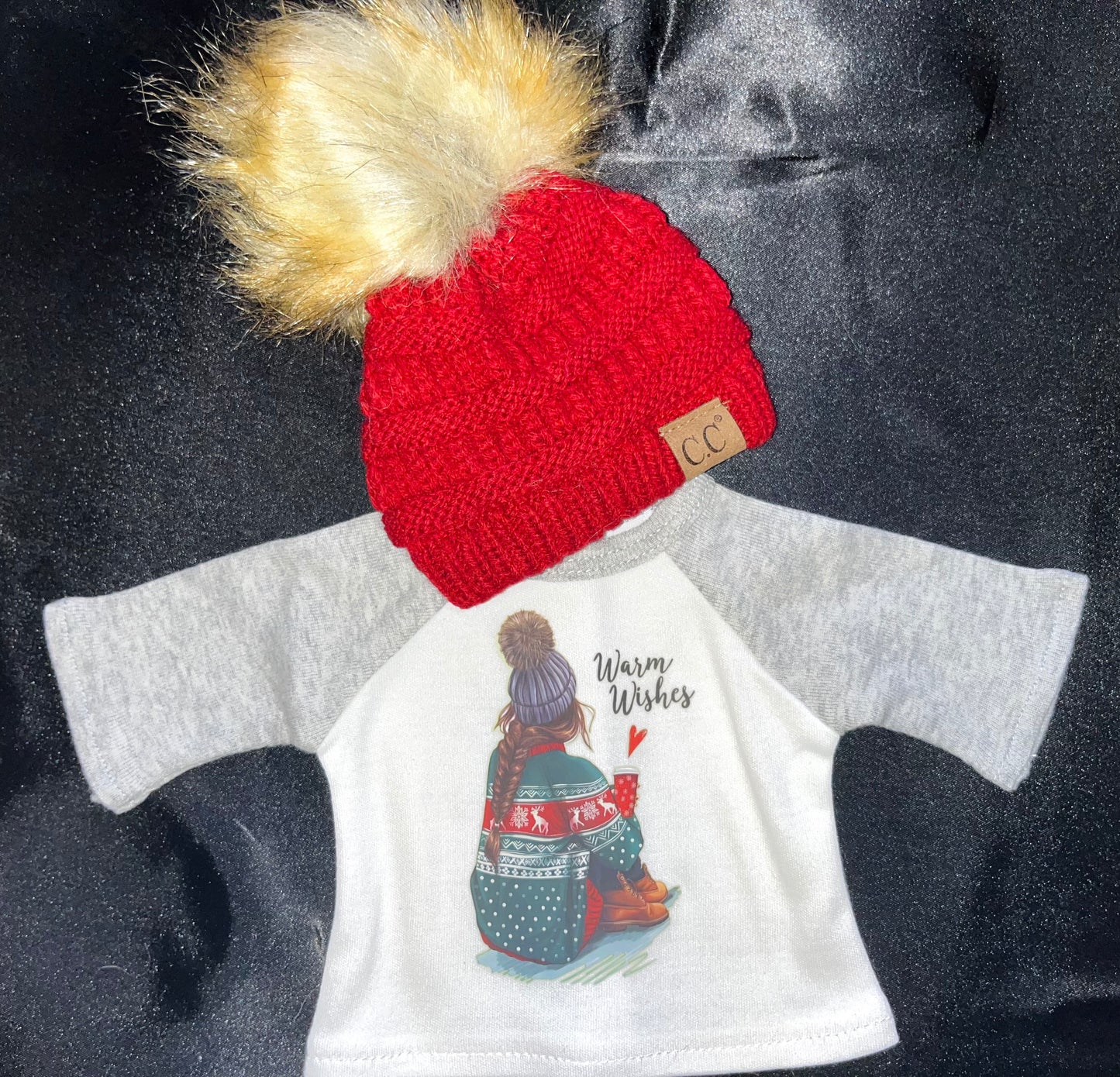 18” doll Christmas tee with free Santa necklace