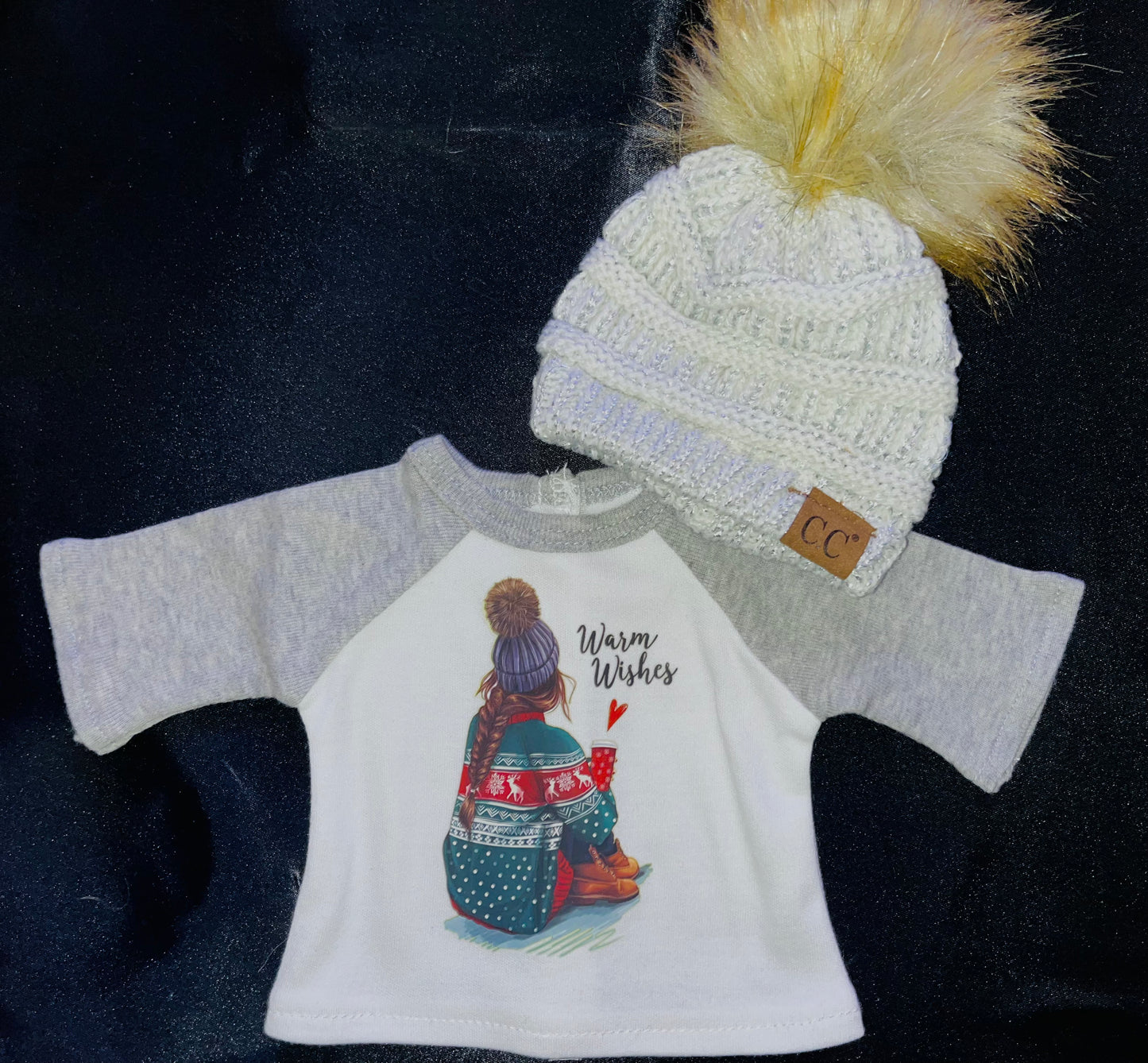 18” doll Christmas tee with free Santa necklace