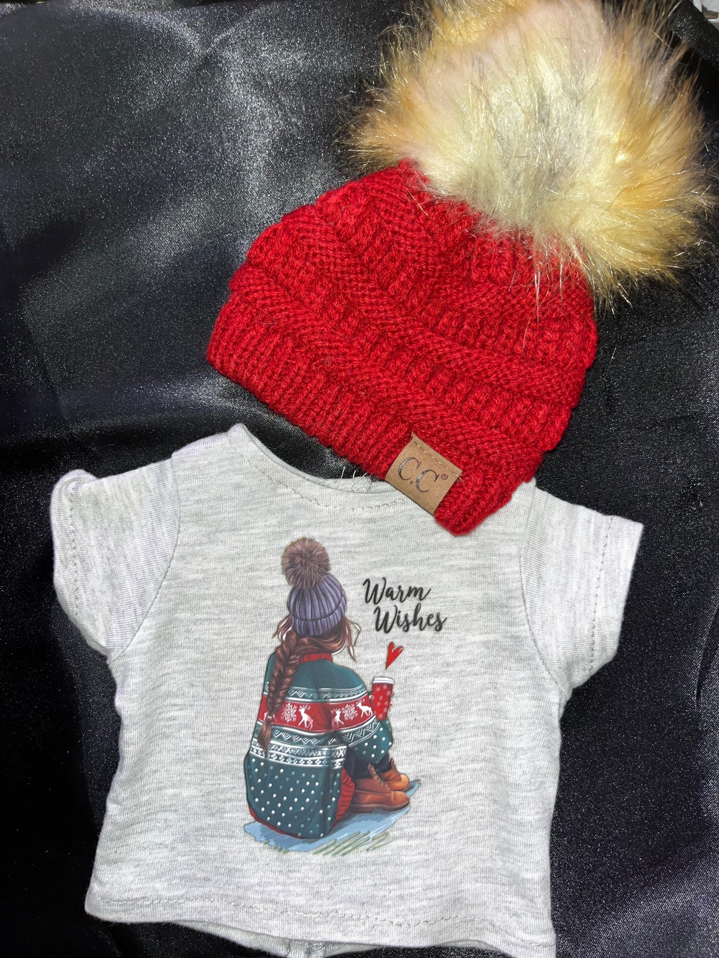 18” doll Christmas tee with free Santa necklace